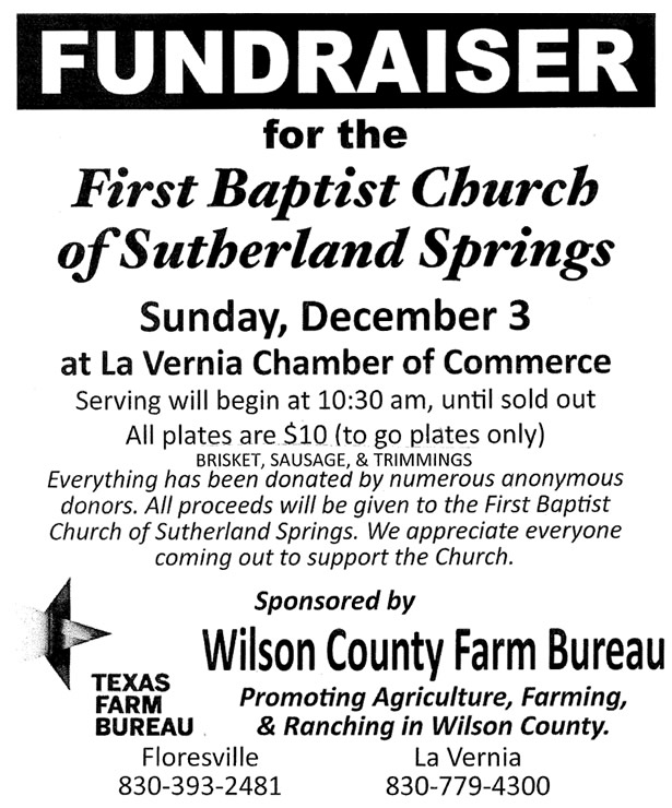 Fundraiser for the First Baptist Church of Sutherland Springs ...