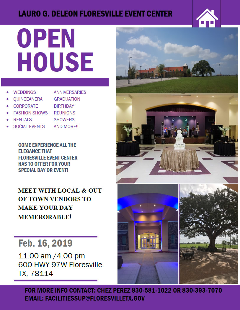 Event Center Open House February 16 2019 City Of Floresville