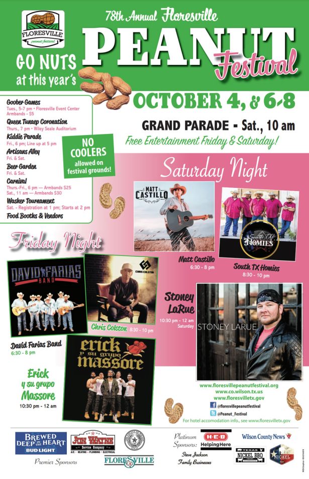 Floresville Peanut Festival October 4, 6 & 8, 2022