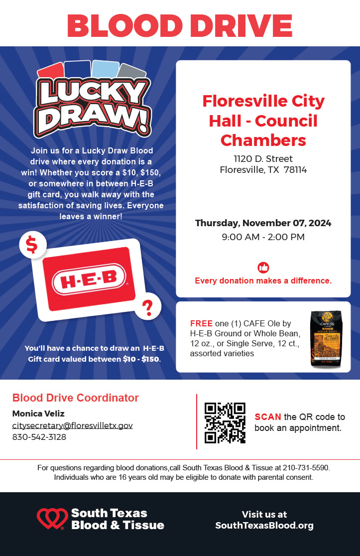 November 7, 2024: Floresville Blood Drive